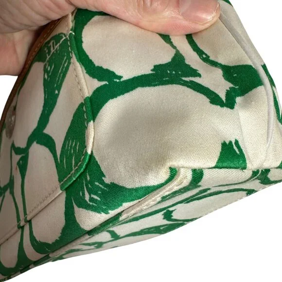 Vintage Coach Green Scribble Signature Hampton Top Handle Pouch Mini Bag Y2K NEW - Picture 10 of 16